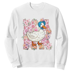 Funny Silly Mama Goose Sweatshirt Boho Flower Mother's Day TS11 White Print Your Wear