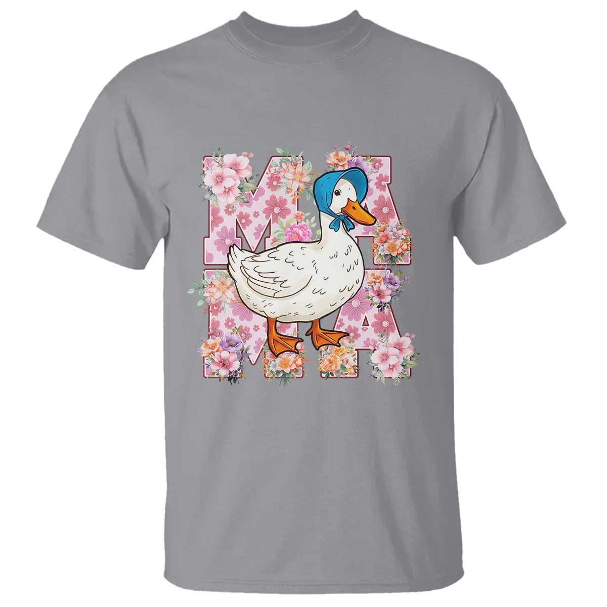 Funny Silly Mama Goose T Shirt Boho Flower Mother's Day TS11 Sport Gray Print Your Wear