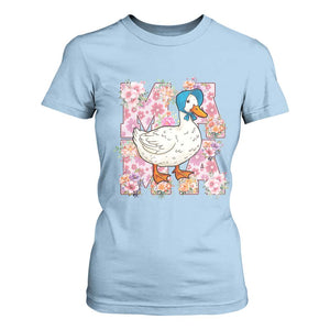 Funny Silly Mama Goose T Shirt For Women Boho Flower Mother's Day TS11 Light Blue Print Your Wear