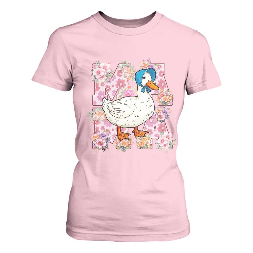 Funny Silly Mama Goose T Shirt For Women Boho Flower Mother's Day TS11 Light Pink Print Your Wear