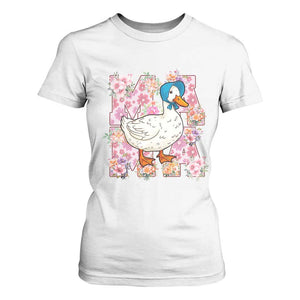 Funny Silly Mama Goose T Shirt For Women Boho Flower Mother's Day TS11 White Print Your Wear