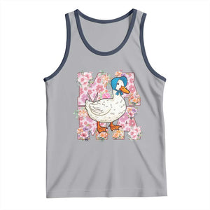 Funny Silly Mama Goose Tank Top Boho Flower Mother's Day TS11 Athletic Heather Navy Print Your Wear
