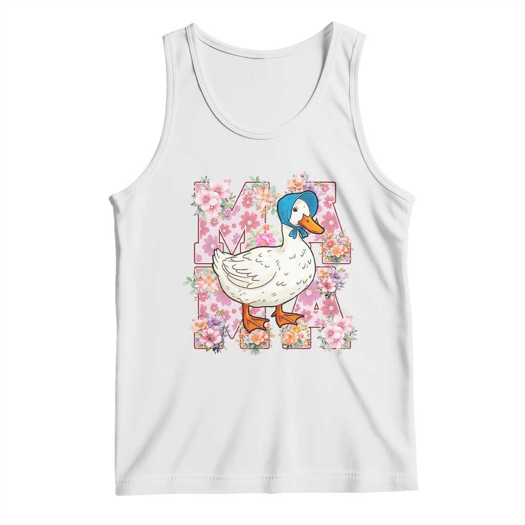 Funny Silly Mama Goose Tank Top Boho Flower Mother's Day TS11 White Print Your Wear
