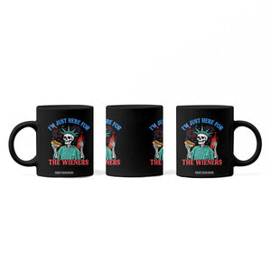 Funny Skeleton Lady Liberty Coffee Mug I'm Just Here For The Wieners 4th Of July Hot Dog TS02 Print Your Wear