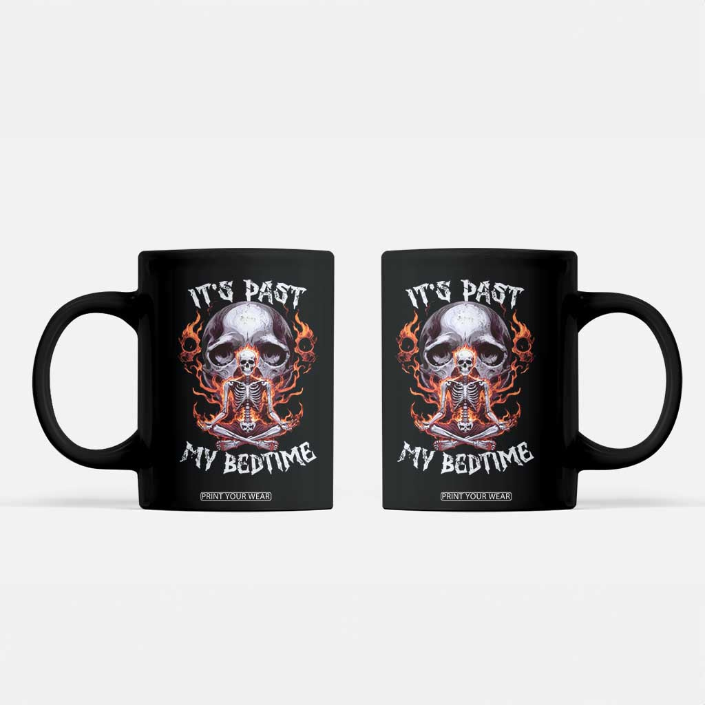Funny Skeleton Meme Coffee Mug It's Past My Bedtime TS09 Black Print Your Wear