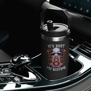 Funny Skeleton Meme Flip Straw Tumbler It's Past My Bedtime TS09 Print Your Wear