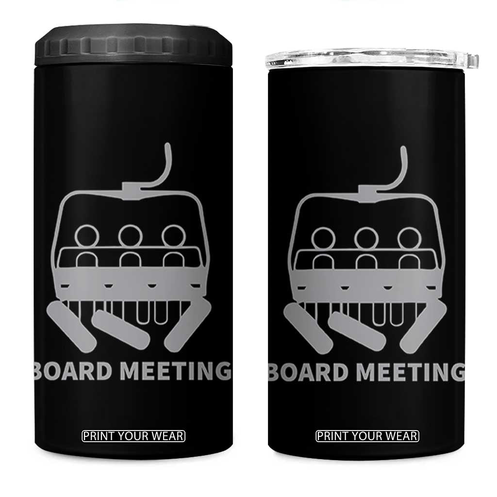 Funny Skiing 4 in 1 Can Cooler Tumbler Snowboard Meeting Gift TS10 One Size: 16 oz Black Print Your Wear