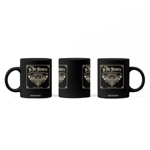 Funny Skull Moth Coffee Mug There Is No Beauty Without Some Strangeness Edgar Poe TS11 Print Your Wear