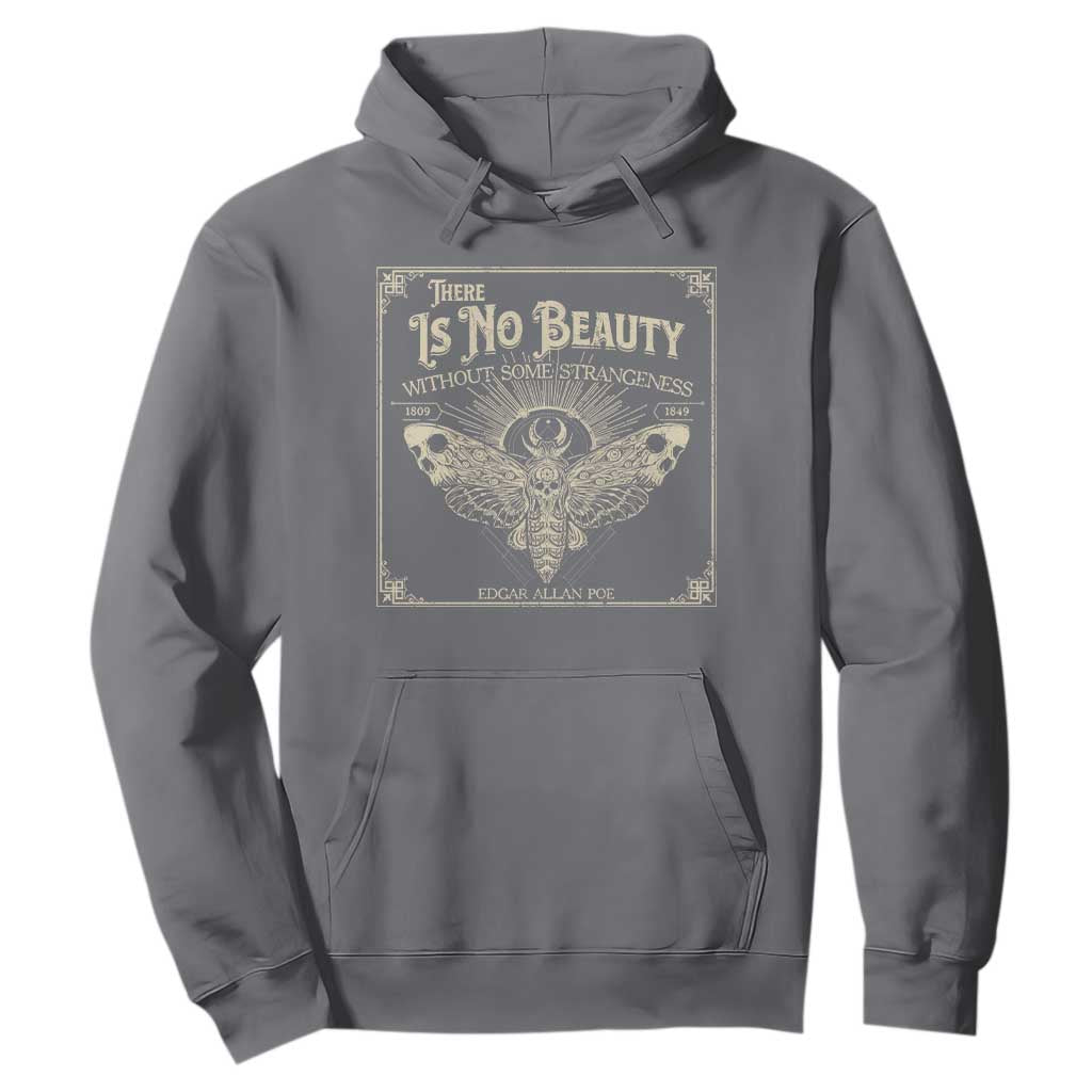 Funny Skull Moth Hoodie There Is No Beauty Without Some Strangeness Edgar Poe TS11 Charcoal Print Your Wear