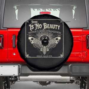 Funny Skull Moth Spare Tire Cover There Is No Beauty Without Some Strangeness Edgar Poe TS11 Black Print Your Wear