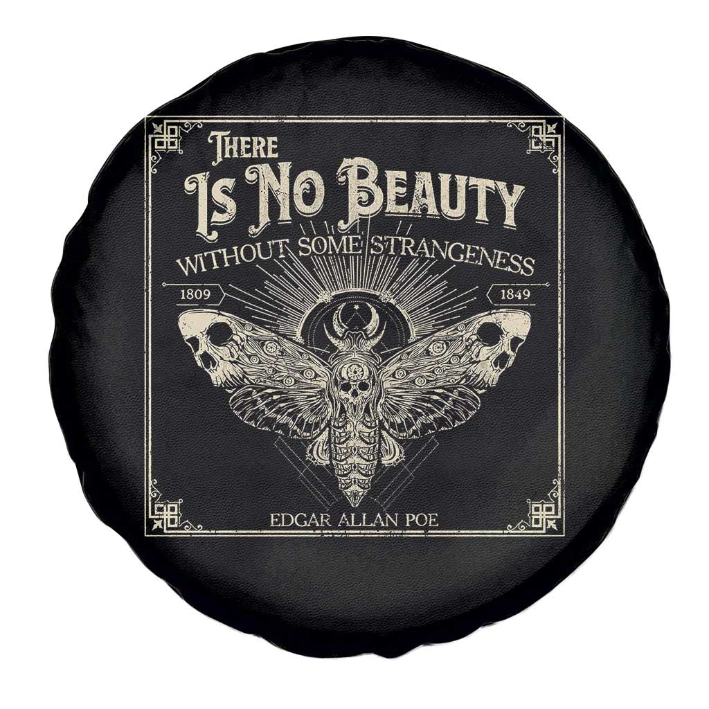 Funny Skull Moth Spare Tire Cover There Is No Beauty Without Some Strangeness Edgar Poe TS11 Print Your Wear
