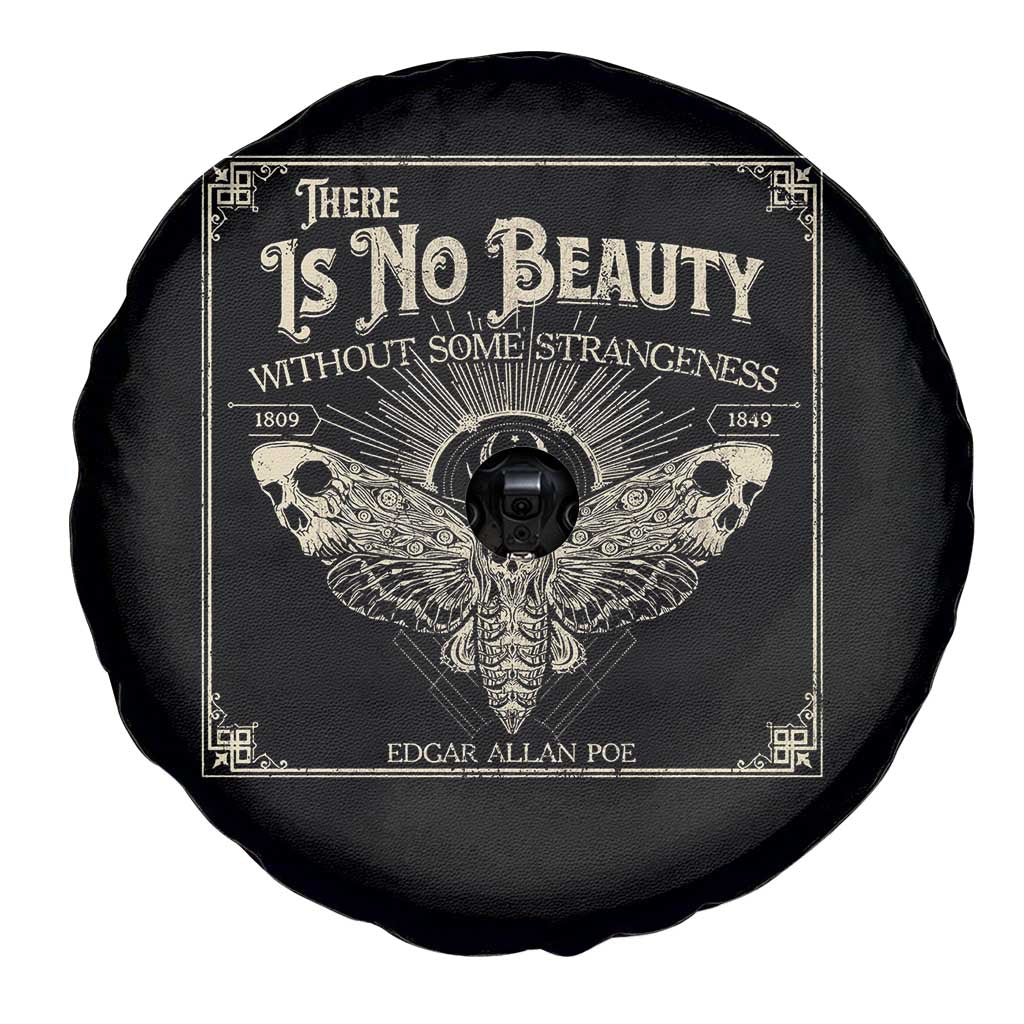Funny Skull Moth Spare Tire Cover There Is No Beauty Without Some Strangeness Edgar Poe TS11 Print Your Wear