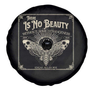 Funny Skull Moth Spare Tire Cover There Is No Beauty Without Some Strangeness Edgar Poe TS11 Print Your Wear