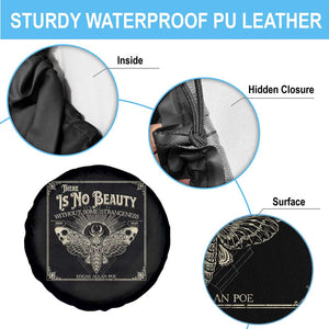 Funny Skull Moth Spare Tire Cover There Is No Beauty Without Some Strangeness Edgar Poe TS11 Print Your Wear