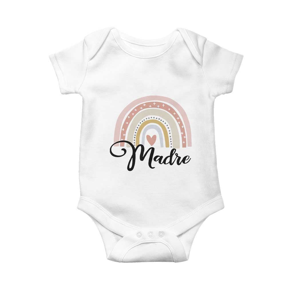 Funny Spanish Latina Mom Madre Baby Onesie Cute Rainbow TS11 White Print Your Wear