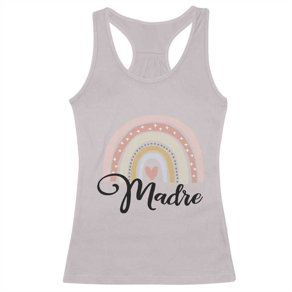 Funny Spanish Latina Mom Madre Racerback Tank Top Cute Rainbow TS11 Ice Gray Print Your Wear