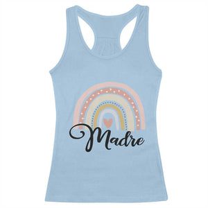 Funny Spanish Latina Mom Madre Racerback Tank Top Cute Rainbow TS11 Light Blue Print Your Wear