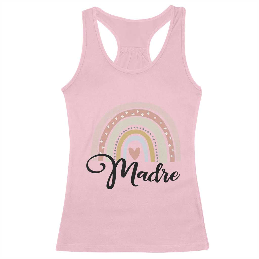 Funny Spanish Latina Mom Madre Racerback Tank Top Cute Rainbow TS11 Light Pink Print Your Wear