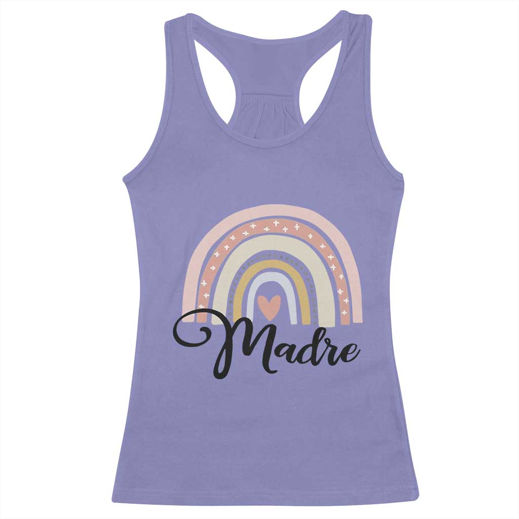 Funny Spanish Latina Mom Madre Racerback Tank Top Cute Rainbow TS11 Violet Print Your Wear