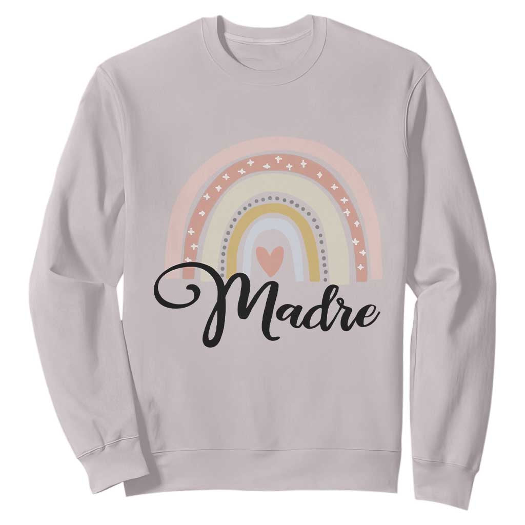Funny Spanish Latina Mom Madre Sweatshirt Cute Rainbow TS11 Ice Gray Print Your Wear