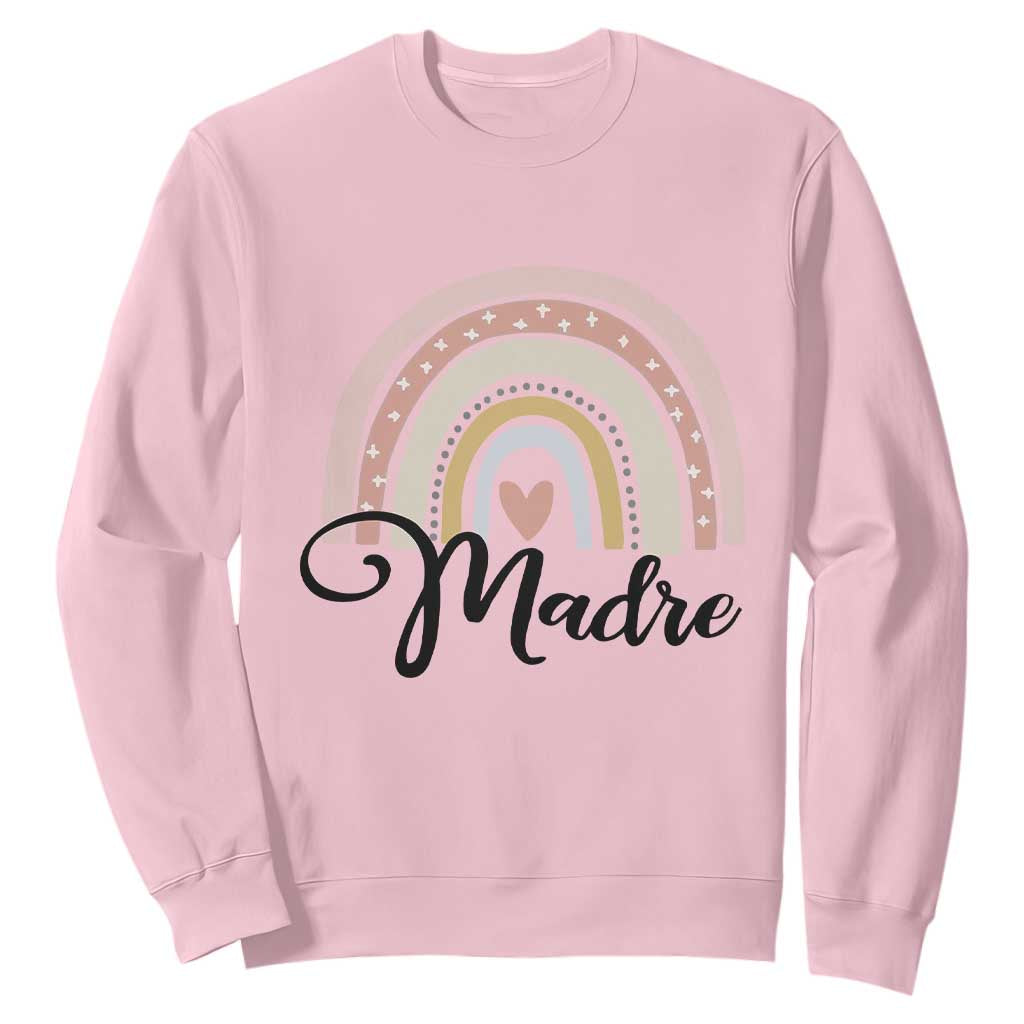 Funny Spanish Latina Mom Madre Sweatshirt Cute Rainbow TS11 Light Pink Print Your Wear