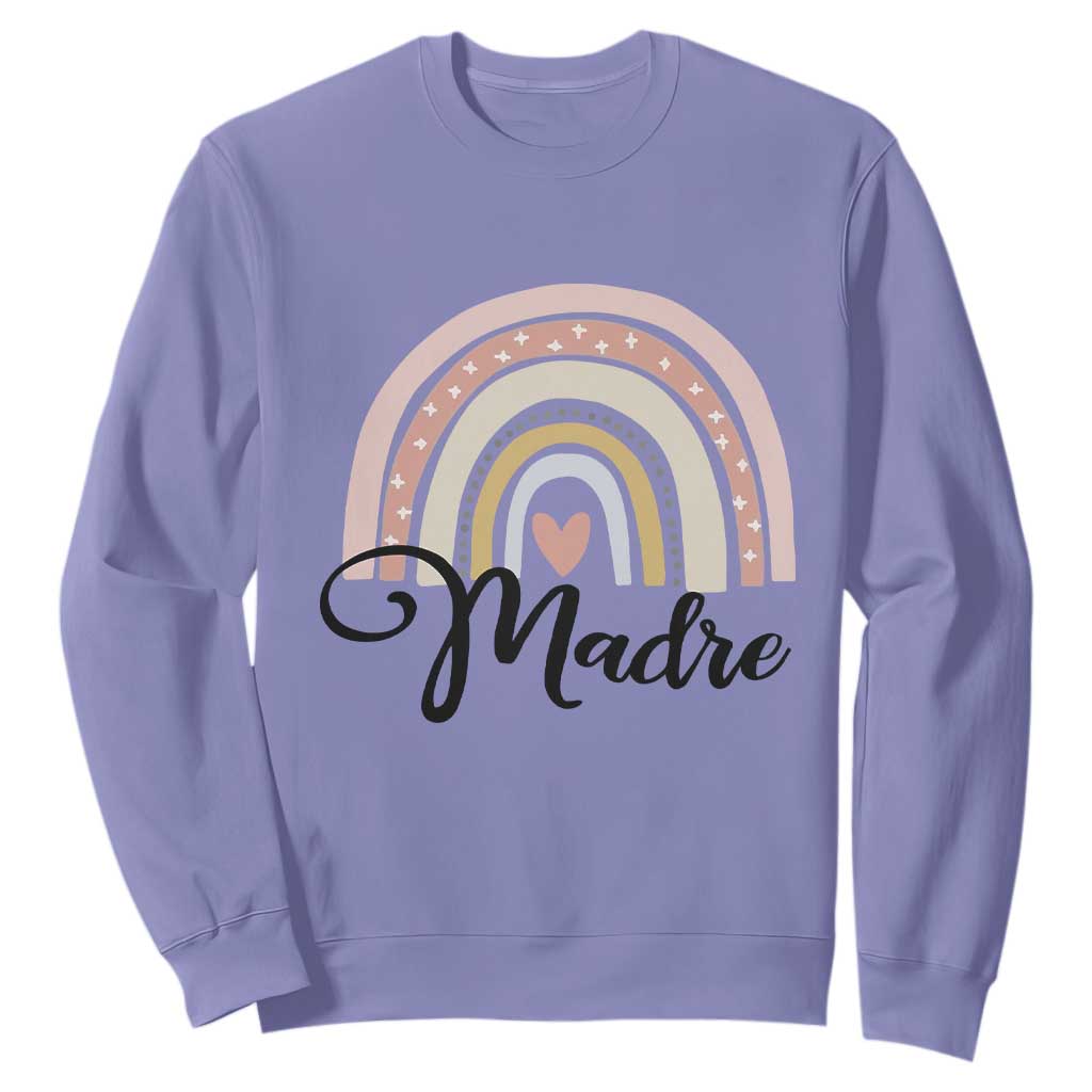 Funny Spanish Latina Mom Madre Sweatshirt Cute Rainbow TS11 Violet Print Your Wear