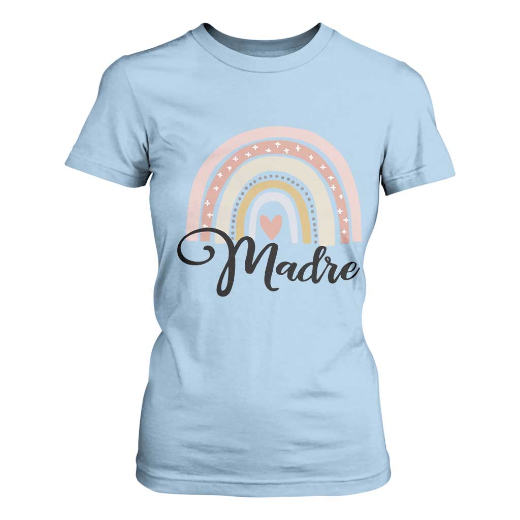 Funny Spanish Latina Mom Madre T Shirt For Women Cute Rainbow TS11 Light Blue Print Your Wear