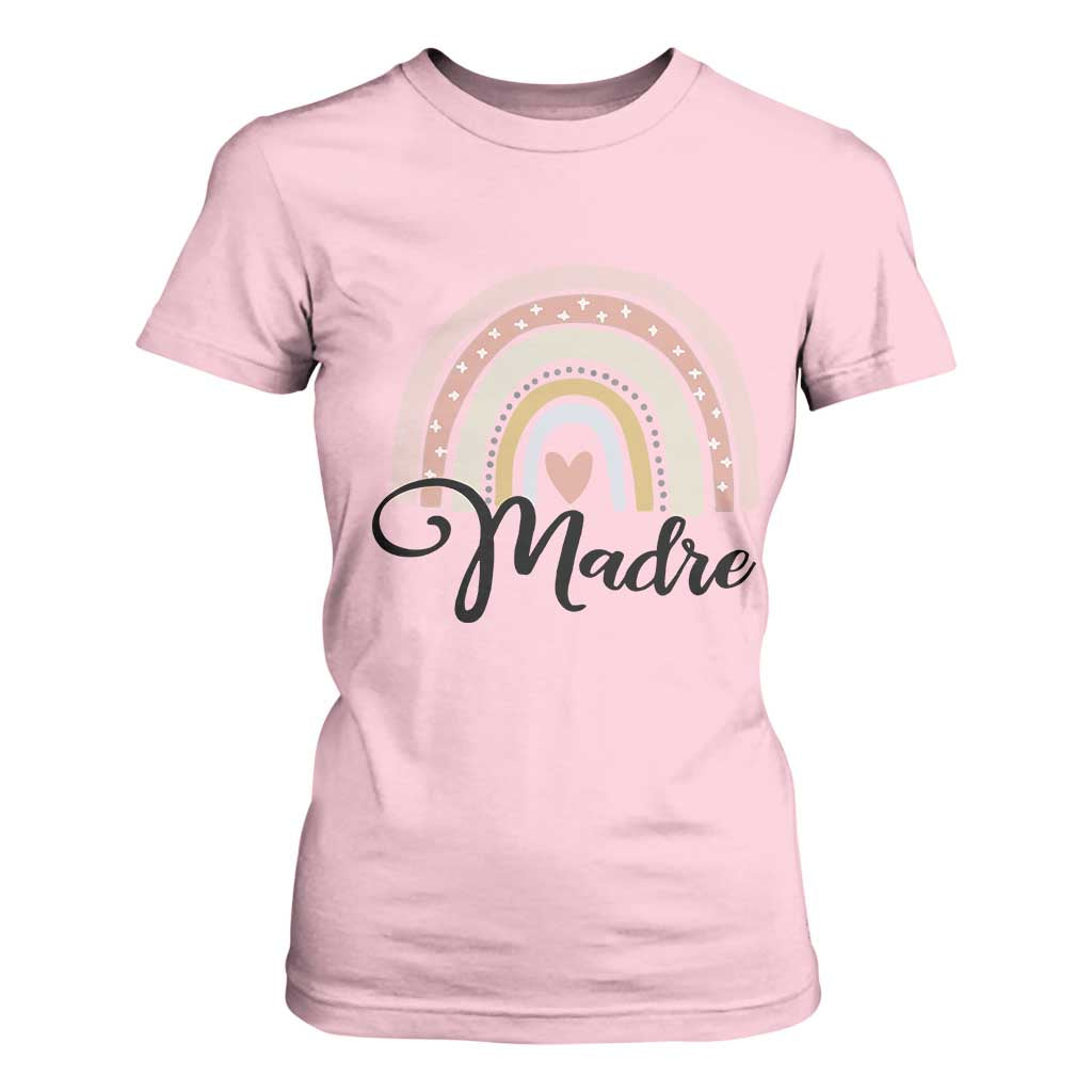 Funny Spanish Latina Mom Madre T Shirt For Women Cute Rainbow TS11 Light Pink Print Your Wear