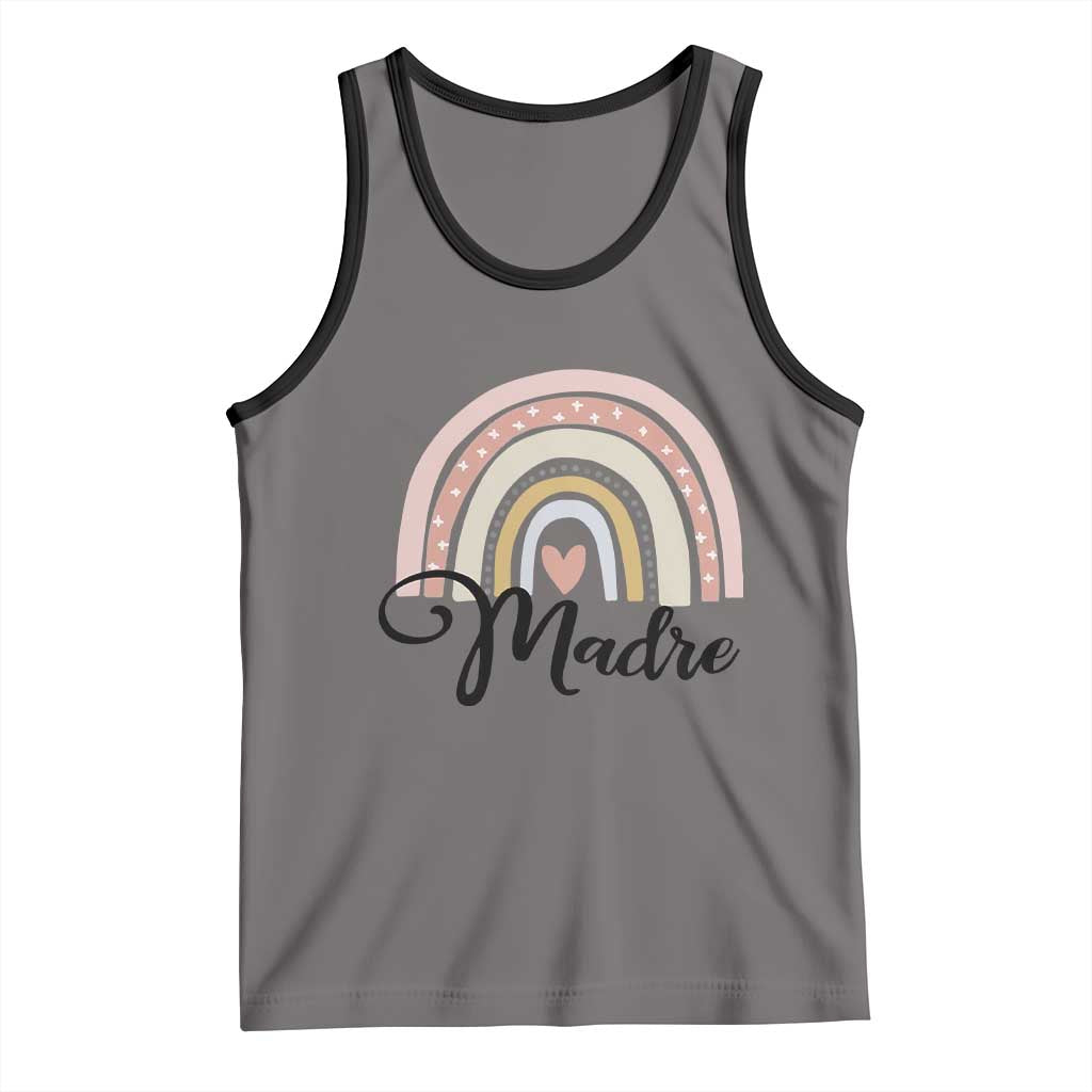 Funny Spanish Latina Mom Madre Tank Top Cute Rainbow TS11 Deep Heather Black Print Your Wear