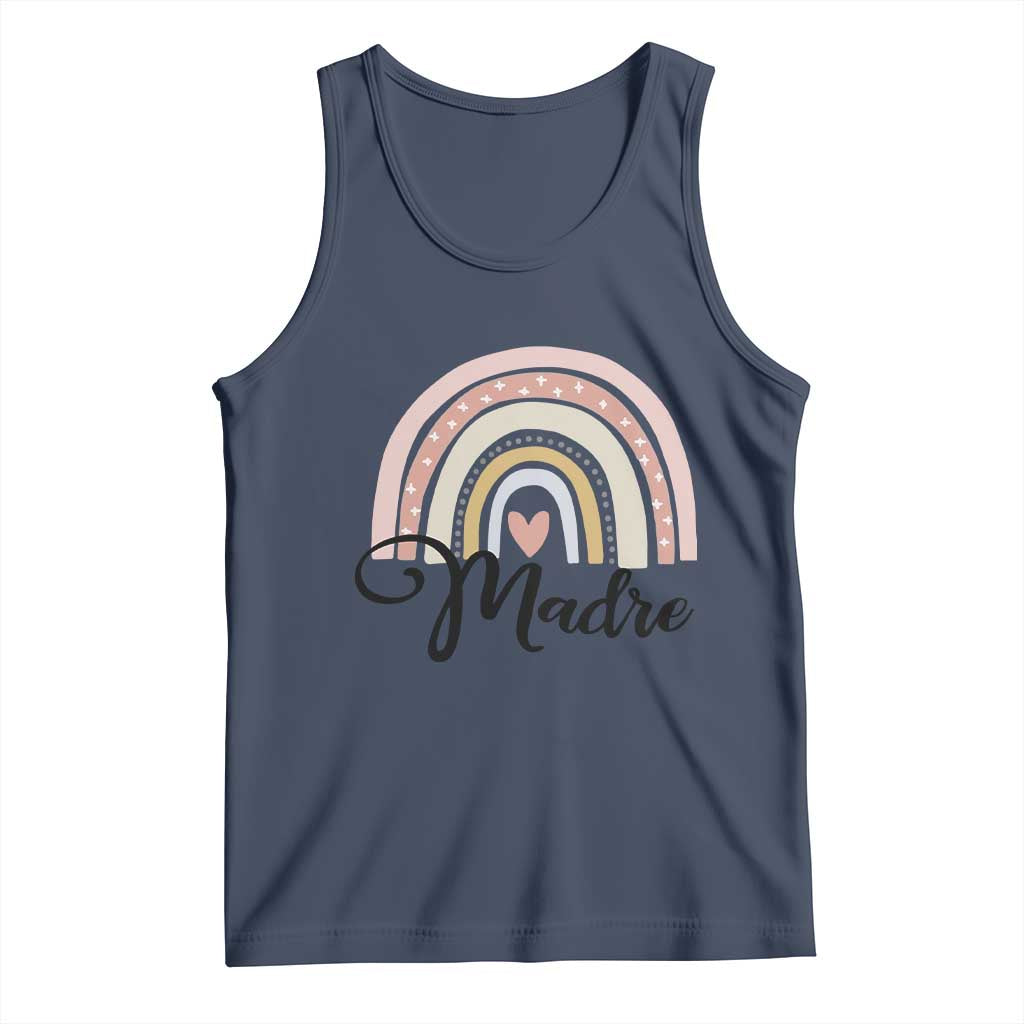 Funny Spanish Latina Mom Madre Tank Top Cute Rainbow TS11 Navy Print Your Wear