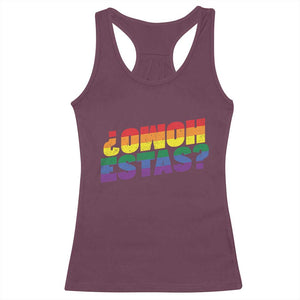 Funny Spanish Mexican Homo Estas Racerback Tank Top Gay Pride Ally LGBTQ Month TS11 Maroon Print Your Wear