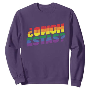 Funny Spanish Mexican Homo Estas Sweatshirt Gay Pride Ally LGBTQ Month TS11 Purple Print Your Wear