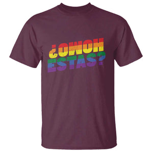 Funny Spanish Mexican Homo Estas T Shirt Gay Pride Ally LGBTQ Month TS11 Maroon Print Your Wear