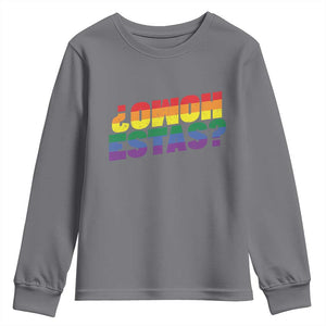 Funny Spanish Mexican Homo Estas Youth Sweatshirt Gay Pride Ally LGBTQ Month TS11 Charcoal Print Your Wear