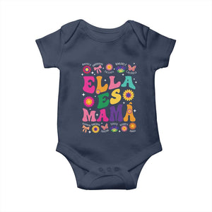 Funny Spanish Mom Baby Onesie Ella Es Mama Latina Mother's Day TS11 Navy Print Your Wear
