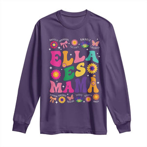 Funny Spanish Mom Long Sleeve Shirt Ella Es Mama Latina Mother's Day TS11 Purple Print Your Wear