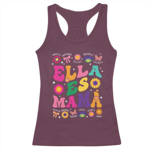 Funny Spanish Mom Racerback Tank Top Ella Es Mama Latina Mother's Day TS11 Maroon Print Your Wear