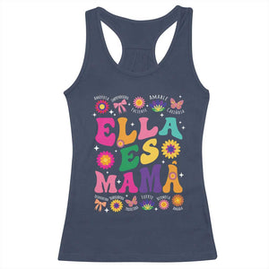 Funny Spanish Mom Racerback Tank Top Ella Es Mama Latina Mother's Day TS11 Navy Print Your Wear