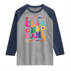 Funny Spanish Mom Raglan Shirt Ella Es Mama Latina Mother's Day TS11 Sport Gray Navy Print Your Wear