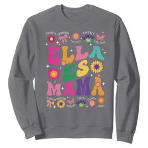 Funny Spanish Mom Sweatshirt Ella Es Mama Latina Mother's Day TS11 Charcoal Print Your Wear