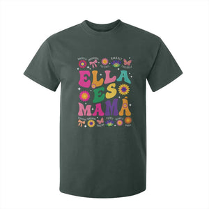 Funny Spanish Mom T Shirt For Kid Ella Es Mama Latina Mother's Day TS11 Dark Forest Green Print Your Wear
