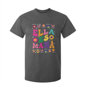 Funny Spanish Mom T Shirt For Kid Ella Es Mama Latina Mother's Day TS11 Dark Heather Print Your Wear