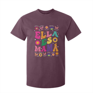 Funny Spanish Mom T Shirt For Kid Ella Es Mama Latina Mother's Day TS11 Maroon Print Your Wear