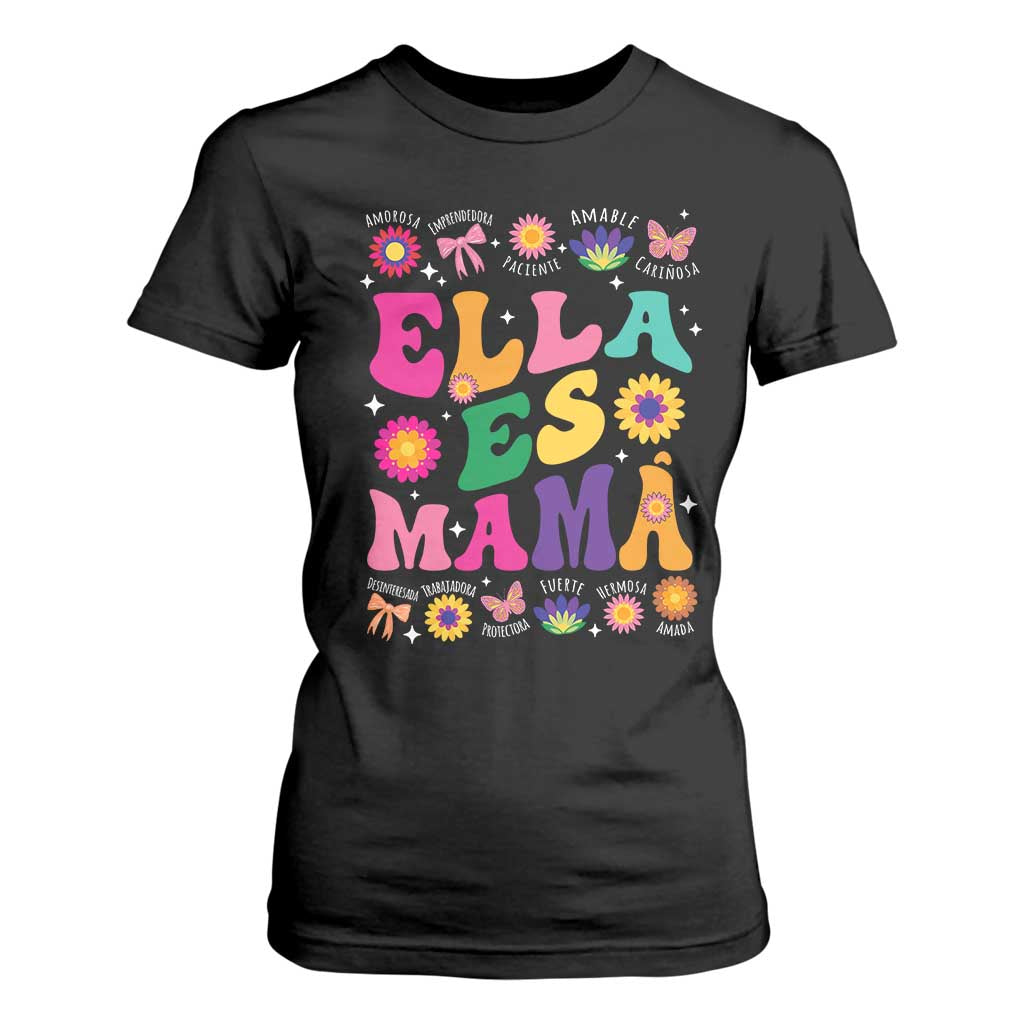 Funny Spanish Mom T Shirt For Women Ella Es Mama Latina Mother's Day TS11 Black Print Your Wear