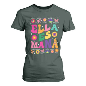 Funny Spanish Mom T Shirt For Women Ella Es Mama Latina Mother's Day TS11 Dark Forest Green Print Your Wear
