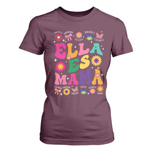 Funny Spanish Mom T Shirt For Women Ella Es Mama Latina Mother's Day TS11 Maroon Print Your Wear