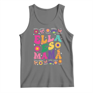 Funny Spanish Mom Tank Top Ella Es Mama Latina Mother's Day TS11 Black Heather Print Your Wear