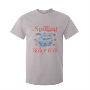 Funny Spilling The Tea Since 1776 T Shirt For Kid Us History Teacher 4th Of July TS11 Ice Gray Print Your Wear