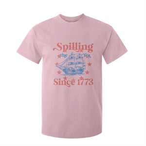 Funny Spilling The Tea Since 1776 T Shirt For Kid Us History Teacher 4th Of July TS11 Light Pink Print Your Wear