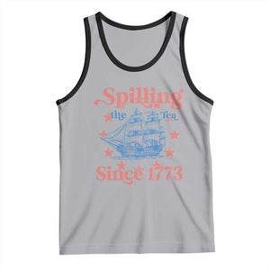 Funny Spilling The Tea Since 1776 Tank Top Us History Teacher 4th Of July TS11 Athletic Heather Black Print Your Wear